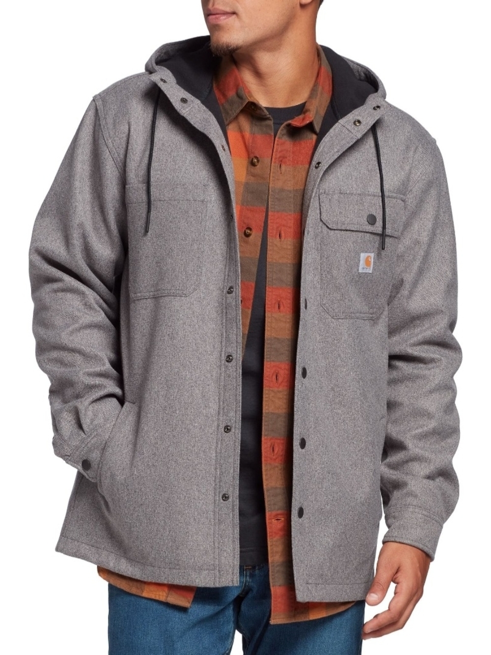 Carhartt Rain Defender Relaxed Fit Heavyweight Hooded Shirt Jacket Mens Size 2XL